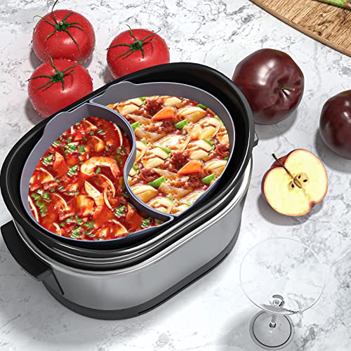 Essbhach Slow Cooker Divider Liners for Crockpot 6QT/6.5Litre, Silicone Insert, BPA Free, Dishwasher Safe, Slow Cooker Accessories Cooking Liner