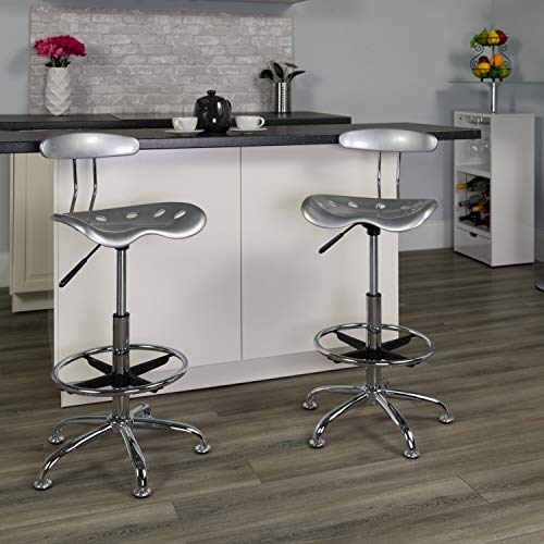 Flash Furniture Drafting Stool, Metal, White, 50.8 x 43.82 x 104.14 cm