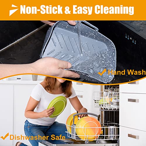 Air Fryer Silicone Pot Compatible for Ninja Foodi Dual DZ201, Reusable Air Fryer Double Basket, Replacement Of Parchment Paper Liners, Easy Clean