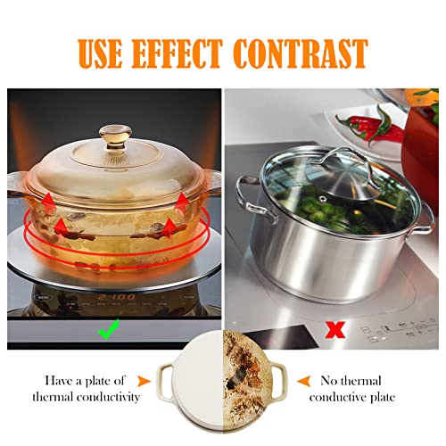 DIYARTS Induction Adapter Plate, 20cm/7.87inch Stainless Steel Heat Diffuser Simmer Ring Plate, Induction Hob Converter Plate for Gas Stove Glass