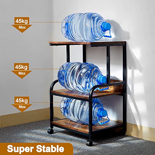 HAIRIESIS 3 Tier Printer Stand with Wheels Printer Desk, Multipurpose Office and Home Storage Rack, Removable and Fixed Printer Stand for Fax Mac