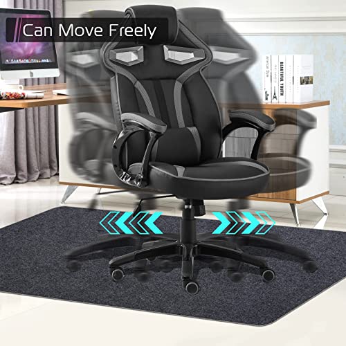 Office Chair Mat for Hardwood Floor, 55" × 35" Office Gaming Computer Desk Chair Mat, Dirt Resistant & Easy to Clean Dark Gray