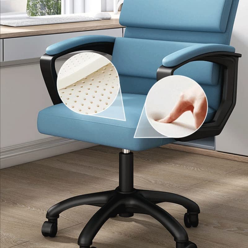 SLNFXC Computer Chair Backrest Leisure Chair Comfortable Stool Office Chair Long Student Study Chair Computer Chair (Color : Argento, Size : Tall