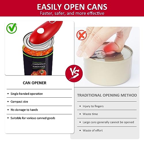 Electric Can Opener Automatic Hand Free Tin Opener Electric Tin Opener with One Touch Switch No Sharp Edges Tin Opener for Kitchen Chef Arthritis
