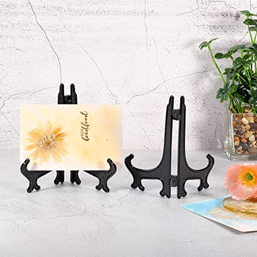 MECCANIXITY 1.8 Inch Display Stand Holders Display Pictures PS Plastic Black for Home Decoration, Art, Book Stores Pack of 6