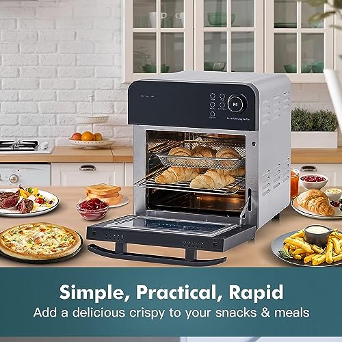 CUSIMAX Air Fryer Oven, 14.5L Digital Air Fryer for Home Use, 16-in-1 Countertop Convection Oven with LED Touchscreen, for Fryer Dehydrate Rotiss
