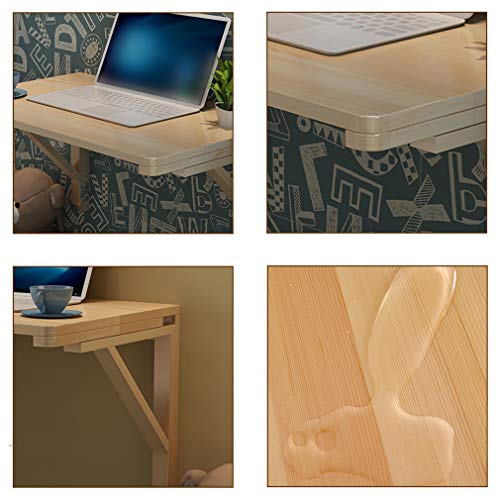 LUNEZY Solid Pine Wood Wall-Mounted Table,Floating Dining Table,Folding Computer Desk,Multi-Function Study Table,14 Sizes,for Workbench,Kitchen,L