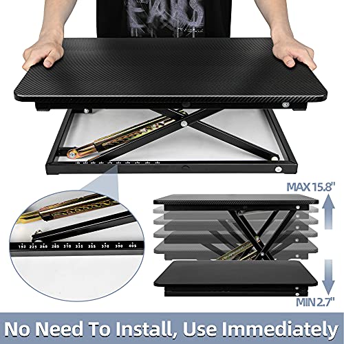 STANDNEE Standing Desk Converter, Height Adjustable Stand up Desk Riser, Fully Assembled Monitor Laptop Riser Workstation, Sit to Stand Desk for
