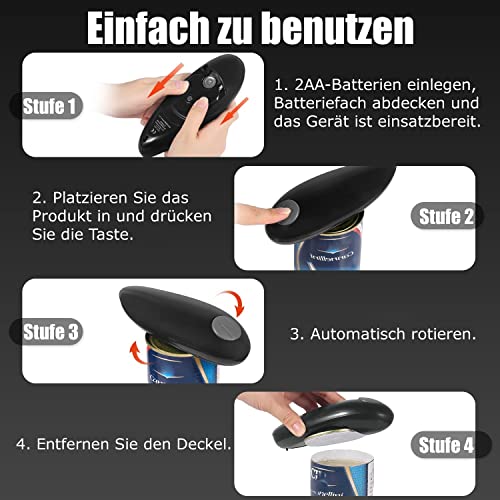 Electric Can Opener, Electric Tin Openers for Arthritic Hands Has A One-button Switch, Which Is Safe to Use And Does Not Hurt Hands, Automatic Ca