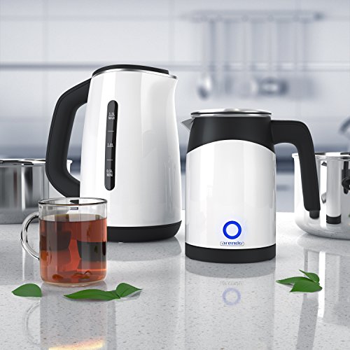 Arendo - Electric Kettle 0.5 Litre Cordless - Stainless Steel Water Boiler with 5 Temperature Values Selectable - Double Walled Design - Small Ke