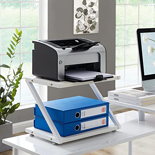 Printer Stand, 2 Tier Desktop Printer Shelves Rack with Anti - Skid Pads for Space Organizer as Storage Shelf,for Home and Office,Kitchen Counter