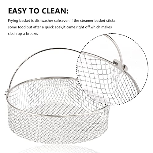 Geieold Air Fryer Basket for Mesh Steamer Basket for Ninja Foodi 6.5, 8Qt,Air Fryer Basket,Air Fryer Crisping Basket with Handle
