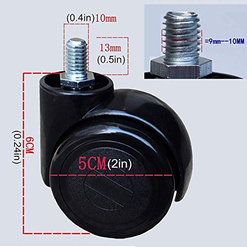 GTYT Office Chair Casters Wheels,2 Inch 50mm PA Swivel Wheels,Computer Chair Castors,Furniture Caster Universal Swivel Chair Wheels,Roller Access