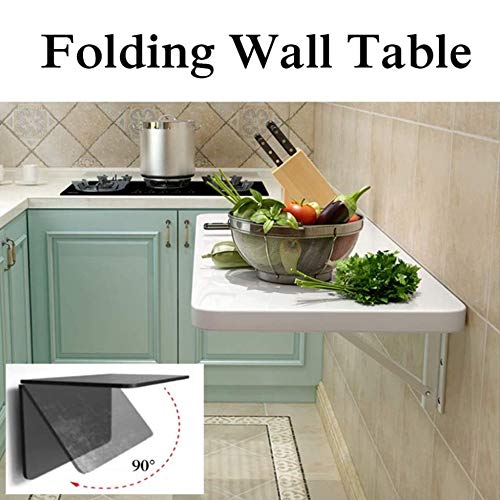 LUNEZY Compact Computer Desk, White, Kitchen Heavy Duty Fold Down Dining Table, Study Writing Table Workstation For Home Office,70cm*40cm/28 * 16