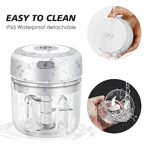 Electric Mini Food Chopper, USB Charging Electric Garlic Chopper, Wireless Mini Food Processor, Kitchen Gadgets, BPA- Free, Electric Vegetable Ch