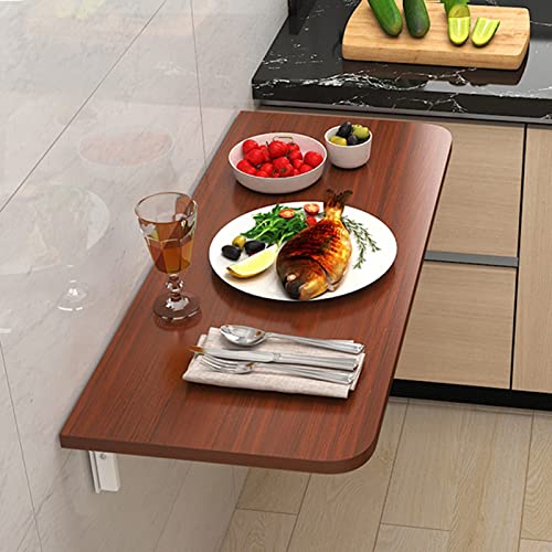 KUKIXO Wall Mounted Folding Table,Folding Wall Mounted Desk, Space Saving Fold Down Floating Desk for Study, Drop Leaf Tables for Small Spaces Of