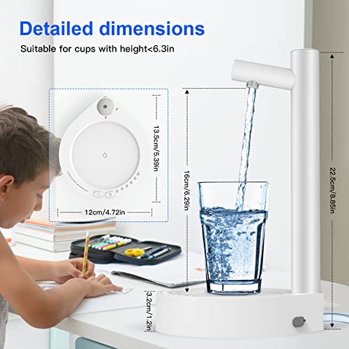 Desktop Water Dispenser, Yimidear Portable Electric Water Pump for 5 Gallon & Universal Bottles, Intelligent USB Charging Water Bottle Dispenser
