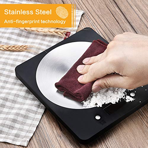 Diyife Digital Kitchen Scale, 11lb/5kg Electronic Cooking Food Scale with LCD Display Stainless Steel Platform Weighing Scale Baking & Cooking Sc