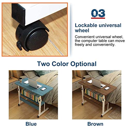 Modern Portable Folding Laptop Table Computer Desk Height Adjustable Writing Desk Bed Side Table Home Office Furniture