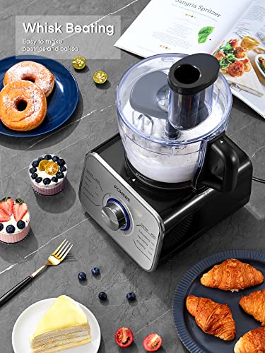 FOHERE Food Processor Multifunctional, 3-Speed Food Processor and Blender Combo with 3.5 L Bowl, 1.5 L Blender Jug, Simple Operation for Blending