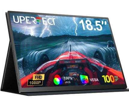 UPERFECT Portable Monitor 18.5 inch 100Hz 100% sRGB 1080P Portable Laptop Monitor w/Smart Cover, VESA & Speakers, Frameless IPS HDR Gaming Monito