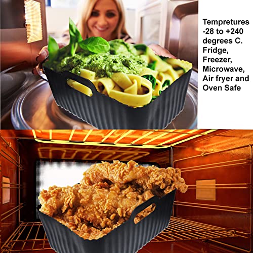 Air Fryer Liners fits Ninja or Tower Air fryers, Premium Quality Pack of 2, Reusable Air Fryer Silicone Liner for Ninja AF300 Air Fryer Accessori