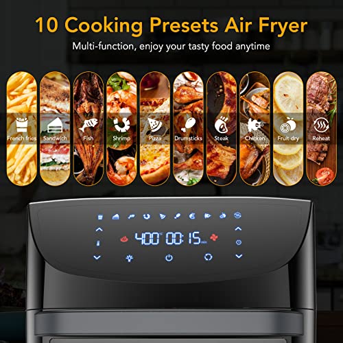 SXYCMY Air Fryer Oven Digital - 18L Large Capacity Oil-Free Touch Screen Oven with Rotisserie, Dishwasher Safe Parts, Rapid Air Circulation, BPA-