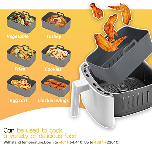 Dual Air Fryer Accessories 6 PCS, Double Basket Airfryer Accessory Compatiable for Ninja Foodi AF300UK, AF400UK, Instant Vortex, Tower T17088, Sa
