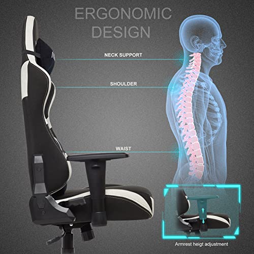Intimate WM Heart Fabric Gaming Chair, Office Chair, Ergonomic Racing Gamer Chair, Reclining High Back Adjustable Computer Chair, Swivel Chair wi