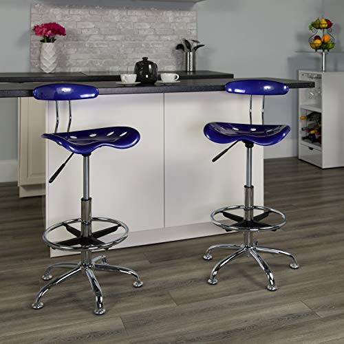 Flash Furniture Drafting Stool, Metal, White, 50.8 x 43.82 x 104.14 cm