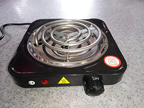 KitaBulb Coal Burner Electric Charcoal Starter Coconut Shells Lighter - 1000W Black for Water Pipe, Hookah, Shisha, BBQ - 3 PIN GB Plug