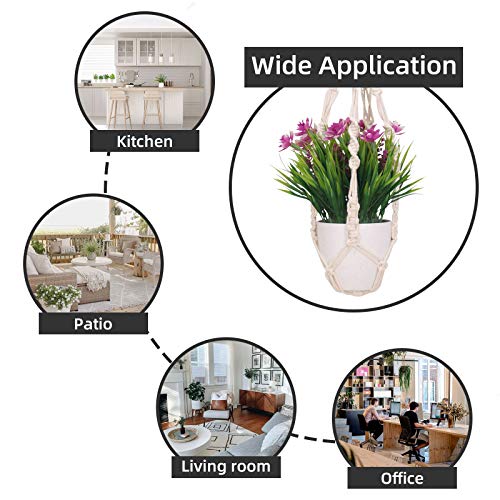 2 Pack Macrame Plant Hangers, Cotton Rope Woven Indoor Outdoor hanging plant holder Wall Hanging Planter Ceiling plants for Flower Pot, Hanging P