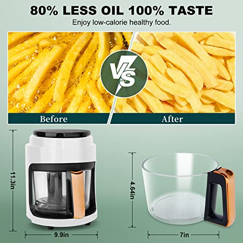 Air Fryer, 9 Customizable Smart Cooking Programs Compact 3.8QT Air Fryers, Dishwasher-Safe & Nonstick, Fit for 2-4 People,Digital Display, (WHITE