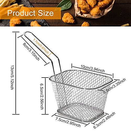 DURANTEY 8 PCS Chip Serving Frying Baskets Mini Chip Baskets Stainless Steel Chip Serving Basket Fried Baskets Serving Fry Baskets Food Presentat