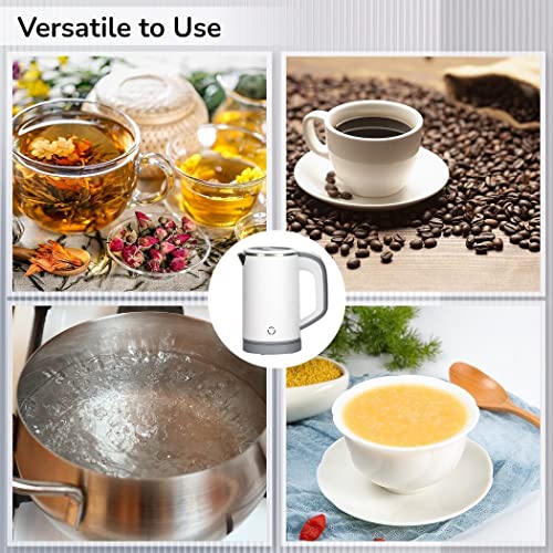 SWEWARM Travel Kettle, Travel Electric Kettle, 304 Stainless Steel Electric Kettle, 600W Fast Boil Small Electric Kettle, Portable Electric Kettl