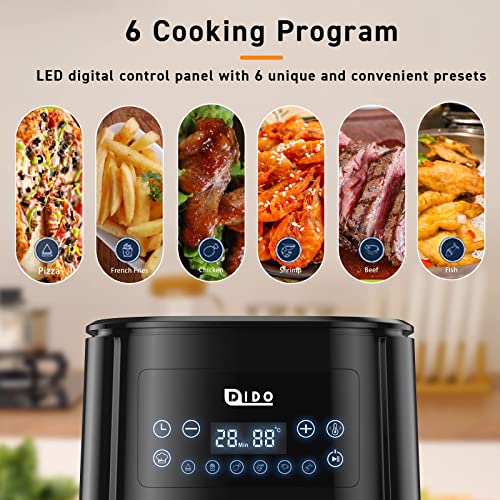 DIDO Air Fryer 5.5L with Rapid Air Circulation,1700W Air Fryers for Home Use with 60 Minute Timer&Temperature,Nonstick Basket for Healthy Oil Fre
