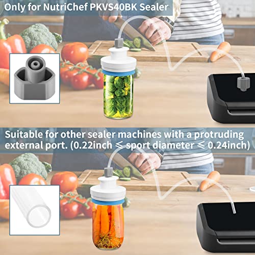Jar Sealer Kits for FoodSaver Vacuum Sealer - Upgrade Canning Sealer Set with Hoses for Mason Jars with Regular and Wide Mouth, Additional Connec