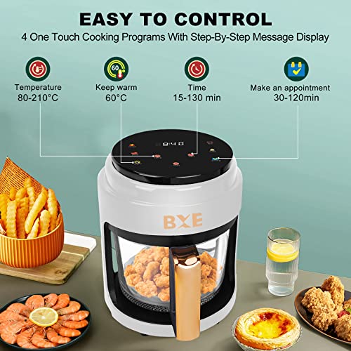 Air Fryer, 9 Customizable Smart Cooking Programs Compact 3.8QT Air Fryers, Dishwasher-Safe & Nonstick, Fit for 2-4 People,Digital Display, (WHITE