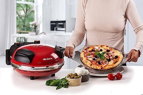 Ariete 909 Fast and Compact Pizza Making Machine for Both Fresh and Frozen Pizzas, Forno Pizza da Gennaro equipped with a Timer and 5 Temp Levels