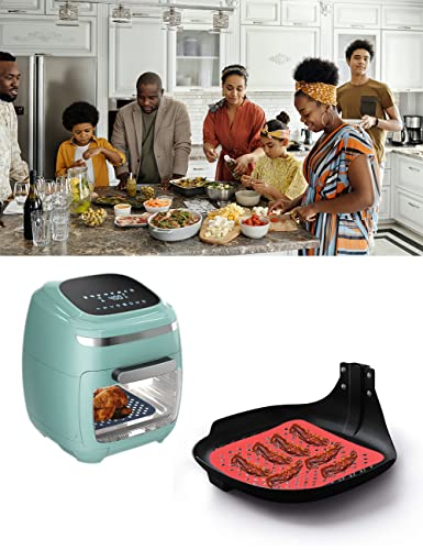 Kikuo 2 Pieces Air Fryer Liners, Reusable Air Fryer Silicone Liners, Food Grade Non-Stick Easy to Clean Square Silicone Replacement Air Fryer Acc