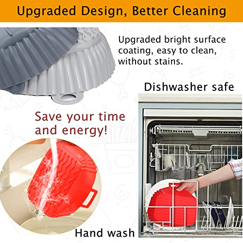 Silicone Air Fryer Liners for Ninja Dual Air Fryer, Reusable Air Fryer Silicone Liner for Ninja Air Fryer Accessories, Air Fryer Basket Airfryer