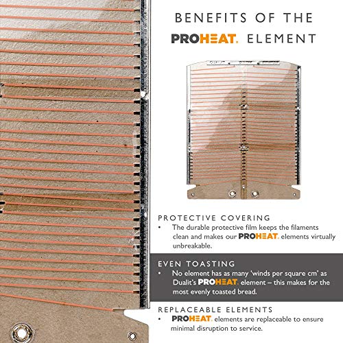 Dualit Classic 2 Slice Vario Toaster| Stainless Steel, Hand Built in the UK| Replaceable ProHeat Elements| Heat Two or Four Slots, Defrost Bread,