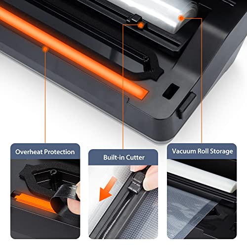INKBIRD Vacuum Sealer Machine with Seal Bags and Starter Kit,Automatic Food Sealer Machine for Food Preservation,Dry/Moist/Pulse/Canister Mode Va
