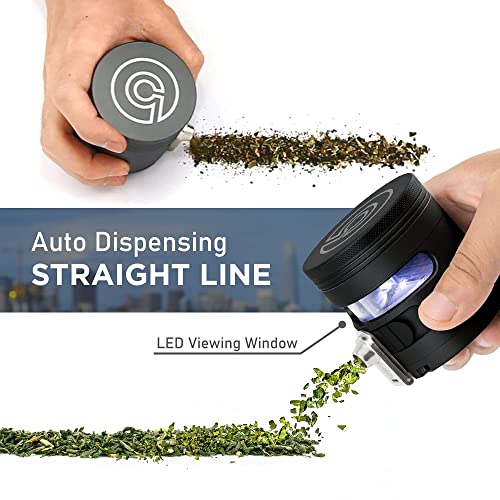 Tectonic9 Herb Grinder Automatic Electric Herbal Spice Dispenser Large 2.5" Aluminum Alloy (Grey)