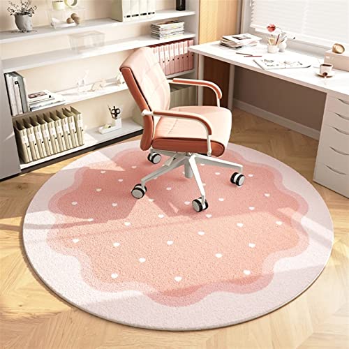 Liveinu Office Chair Mat for Hardwood & Tile Floor, Round Computer Gaming Rolling Chair Mat, Under Desk Low-Pile Rug, Large Anti-Slip Floor Prote