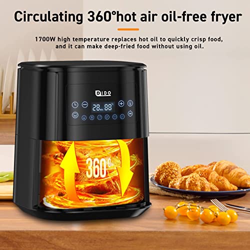 DIDO Air Fryer 5.5L with Rapid Air Circulation,1700W Air Fryers for Home Use with 60 Minute Timer&Temperature,Nonstick Basket for Healthy Oil Fre