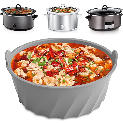 OLIYA Silicone Slow Cooker Liner can be Reused in Slow Cooker 6QT Elliptical Slow Cooker, Which is Leak-Proof and can be Cleaned by Dishwasher. (