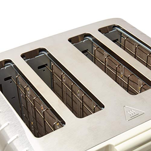Haden Salcombe Cream Toaster 4 Slice - Electric Stainless Steel Toaster 4 Slice - Adjustable Browning Control - Reheat and Defrost Functions - Se
