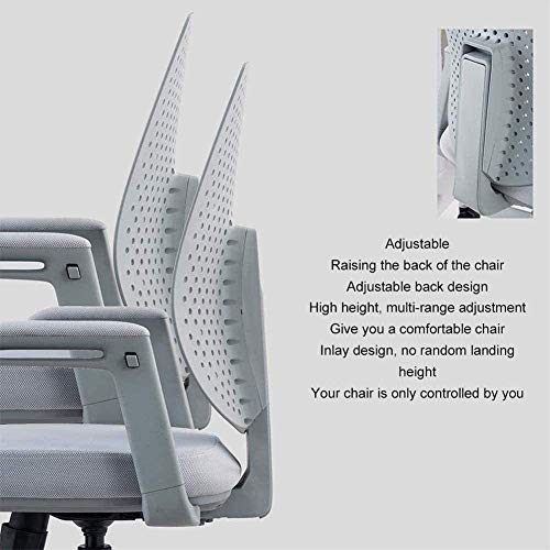 LUKEO Office Computer Desk Chairs for Home, Ergonomic Mid Back Fabric Mesh Swivel Office Chair with Lumbar Support (Color : Grey)