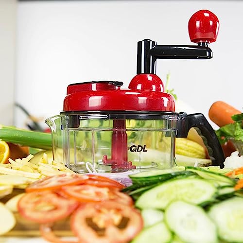 GDL Hand crank food processor chopper for vegetables fruits nuts with egg white separator